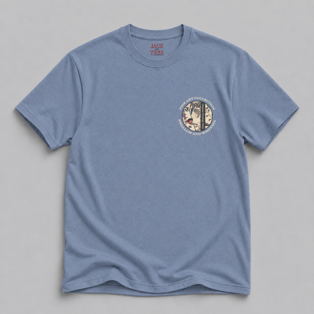 Swallow & Wisteria Japanese-Style Fine Art T-Shirt
