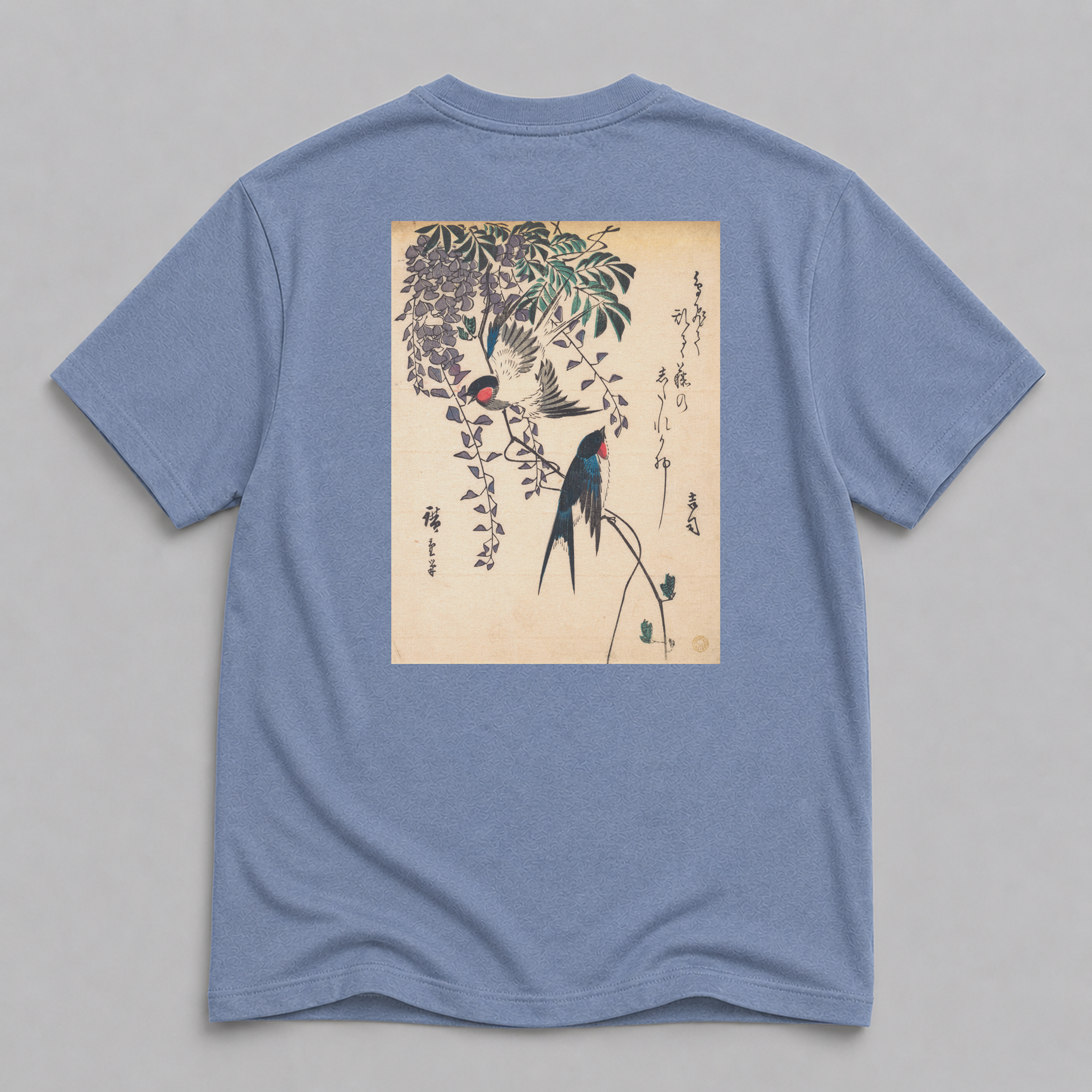 Swallow & Wisteria Japanese-Style Fine Art T-Shirt