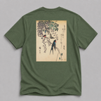 Swallow & Wisteria Japanese-Style Fine Art T-Shirt