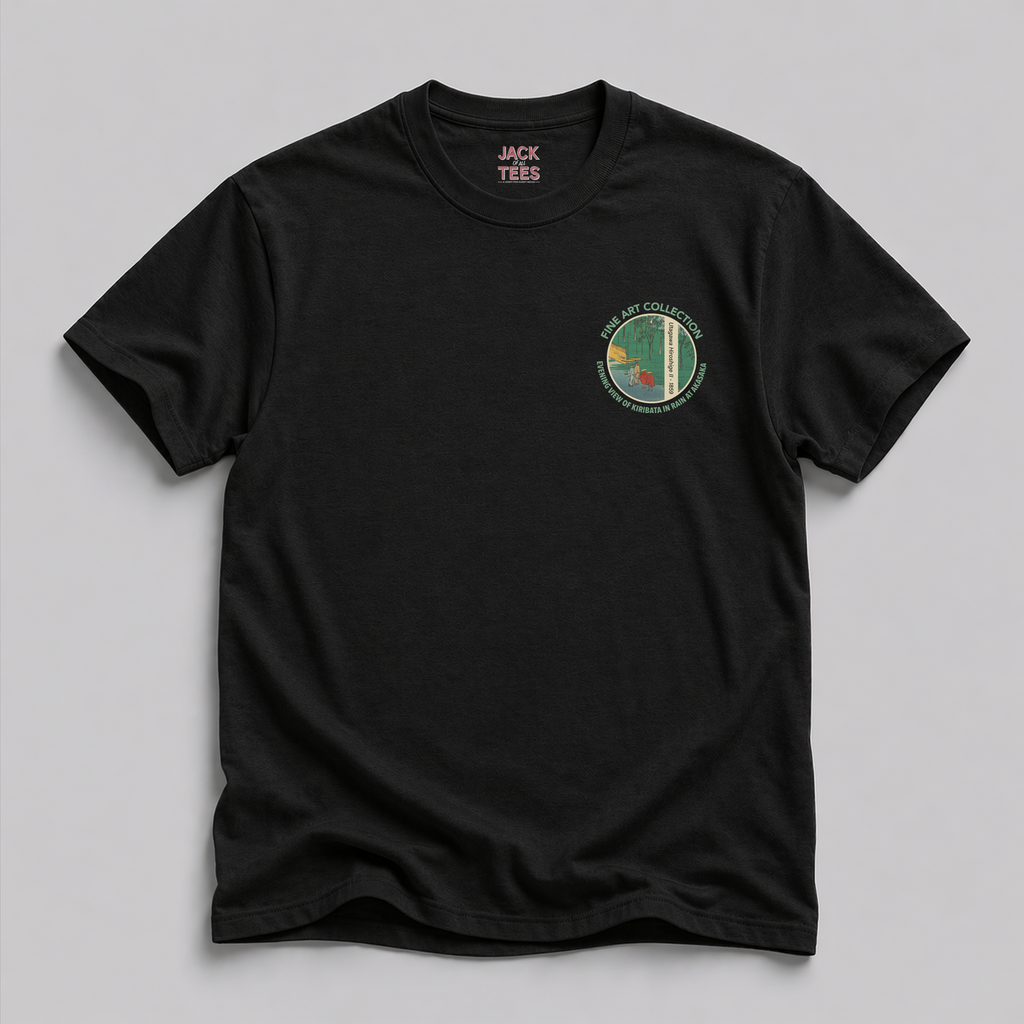 Utagawa Hiroshige II ‘Evening View of Kiribata in Rain at Akasaka’ Fine Art T-Shirt