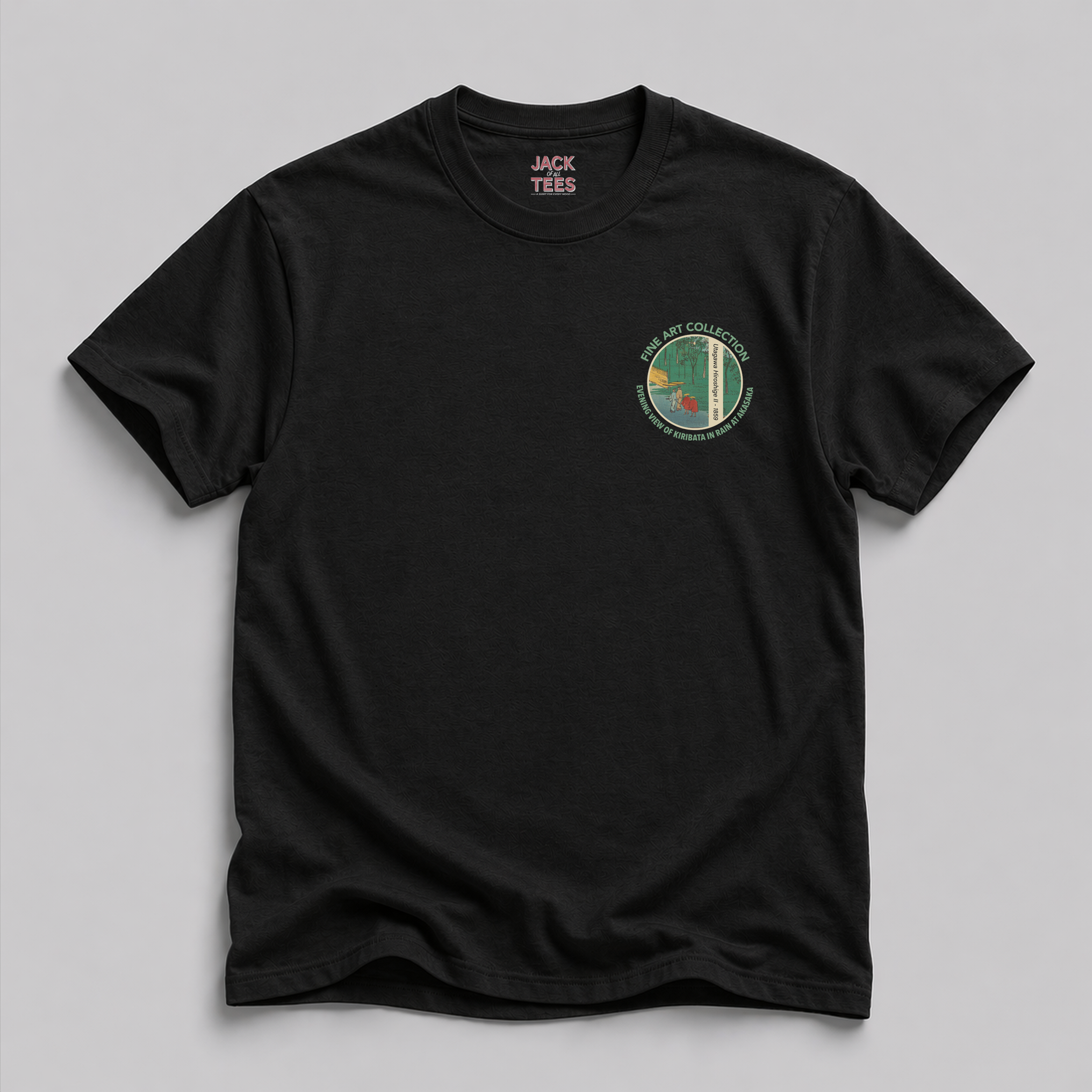 Utagawa Hiroshige II ‘Evening View of Kiribata in Rain at Akasaka’ Fine Art T-Shirt