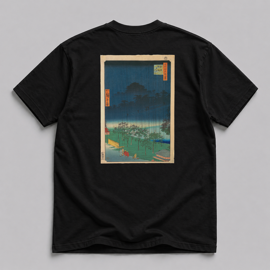 Utagawa Hiroshige II ‘Evening View of Kiribata in Rain at Akasaka’ Fine Art T-Shirt