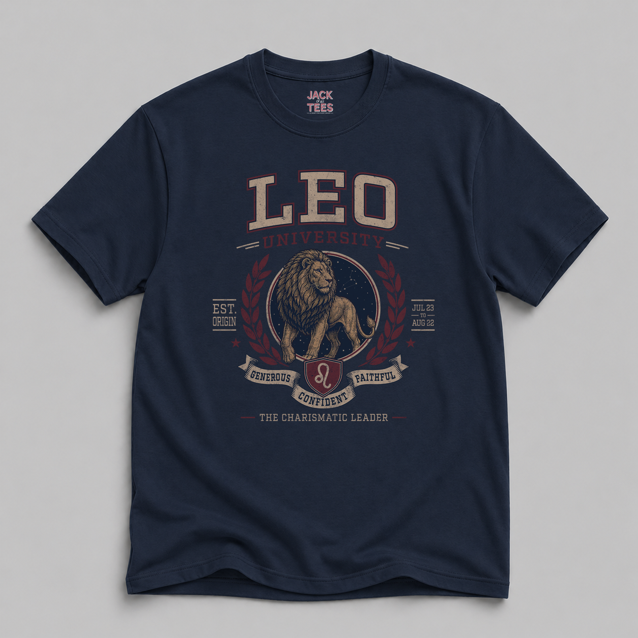 Leo Zodiac The Lion T-Shirt — Vintage Astrological Sign Tee