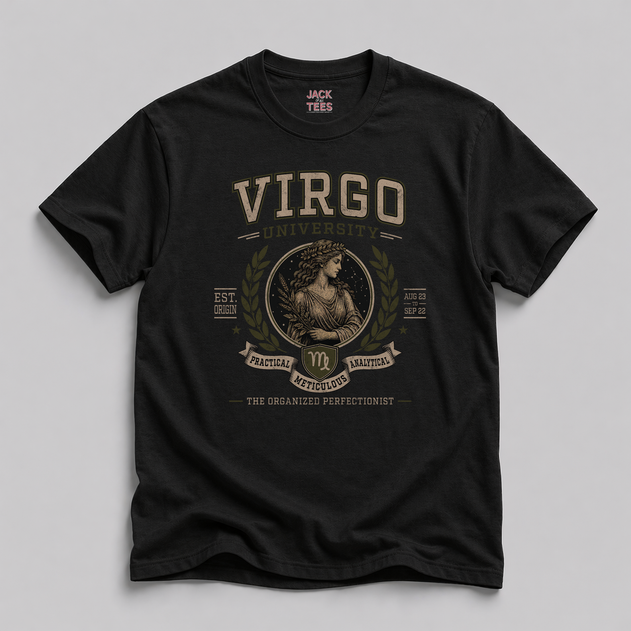 Virgo Zodiac The Maiden T-Shirt — Vintage Astrological Sign Tee